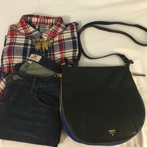 Fossil Navy Blue Crossbody Bag